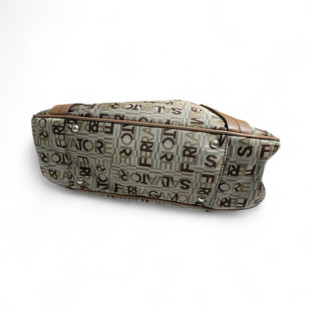 Salvatore Ferragamo Canvas & Leather Shoulder Bag with Callouts SOLD AS IS - Picture 3 of 15